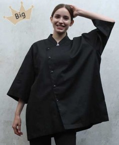 KO-177-2  블랙 싱글 반팔 스냅단추 조리복 ㅡㅡㅡ  빅사이즈
