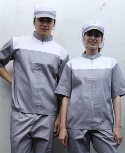 W-138-1 ★지퍼 그레이배색 차이나카라반팔 ㅡ상의 (★빅사이즈 있음)-[20수면혼방]