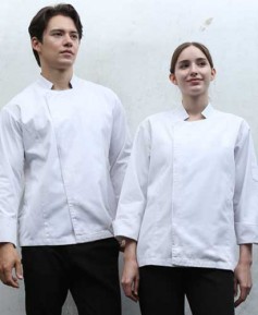 KO-93 20수 화이트 두어러벌 스냅 조리복 ㅡ ㅡ 빅사이즈 있음