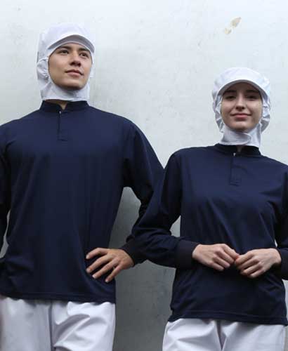 W-177 네이비 차이나카라 기능성 긴팔ㅡ(남녀공용 위생티) ★빅사이즈 있음