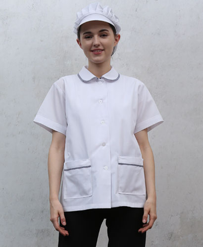 HA-58 곤삥 라운드 카라 반팔 위생복