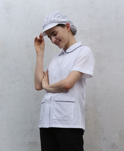 HA-58 곤삥 라운드 카라 반팔 위생복