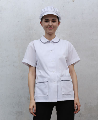 HA-58 곤삥 라운드 카라 반팔 위생복