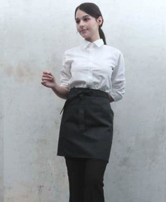 AP-3163 블랙 면혼방 랩형앞치마