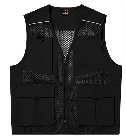 LD-470  검정 반사 파이핑 조끼