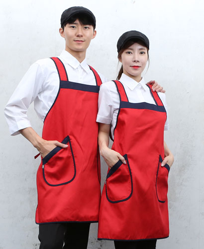 AP-507 적색 바이어스 H형 앞치마(45)