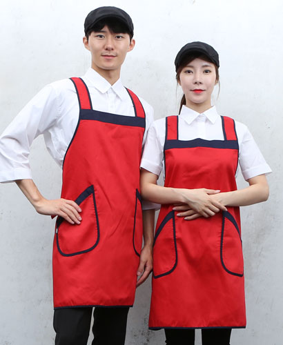 AP-507 적색 바이어스 H형 앞치마(45)