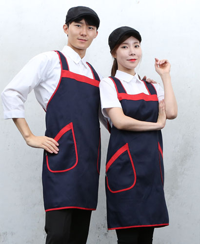 AP-508 곤색 바이어스 H형 앞치마(45)