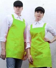 AP-521 연두 기본뒤H형  폴리앞치마