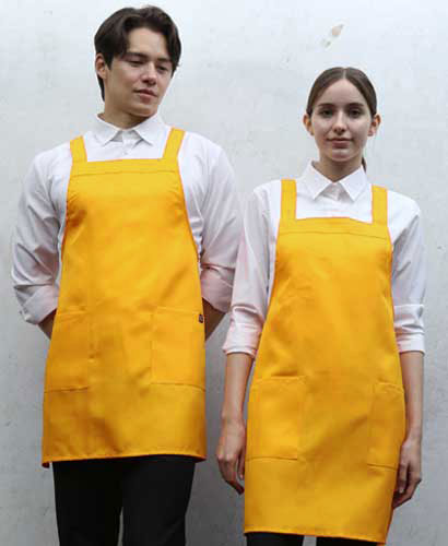 AP-522 옐로우 기본 뒤H형 폴리앞치마