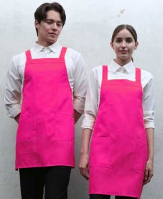 AP-524 핑크 기본 뒤H형  폴리앞치마