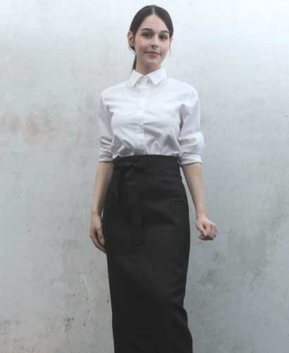 AP-720-1  검정 허리롱 카페앞치마--양주머니 [3134]