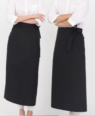 AP-720-1  검정 허리롱 카페앞치마--양주머니 [3134]