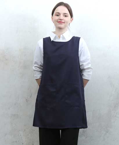 AP-750-1  곤색 무지원피스앞치마＃ㅡ[특대있음]