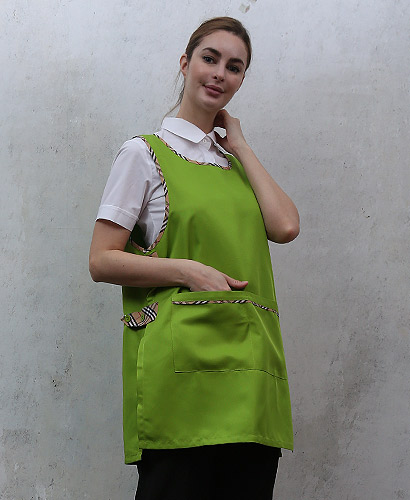 AP-755 연두 체크포인트 원피스  ＃