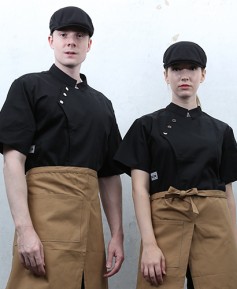 KO-87-1 블랙 쓰리버튼스냅ㅡㅡ 반팔조리복 빅사이즈