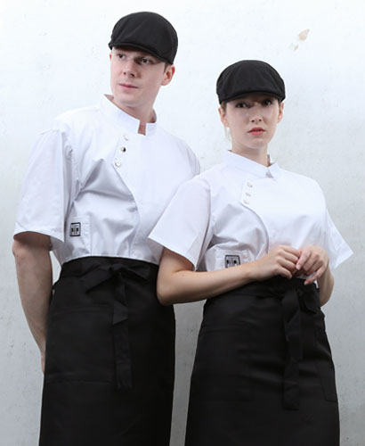 KO-88 -1 백색 쓰리버튼스냅 ㅡㅡㅡ반팔조리복 빅사이즈