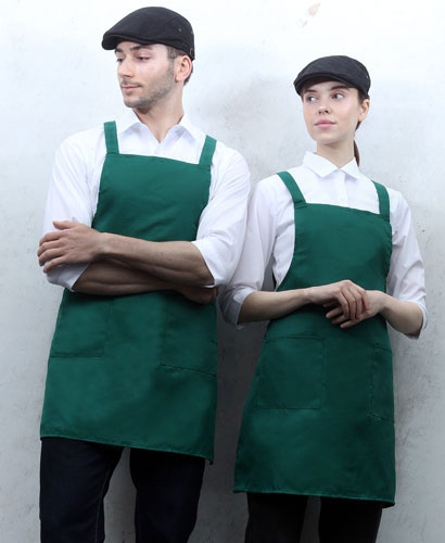 SA-531 ★ 면혼방 녹색 H형 앞치마