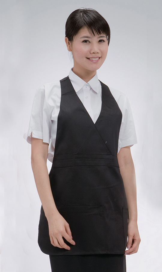 AP-018 블랙 V라인 앞치마 ㅡㅡㅡㅡ   ◐면혼방◑