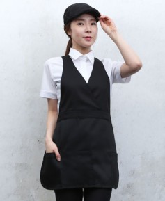 AP-018 블랙 V라인 앞치마 ㅡㅡㅡㅡ   ◐면혼방◑