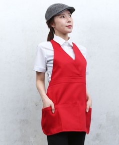 AP-019 빨강 V라인 앞치마 ㅡㅡㅡㅡ   ◐면혼방◑