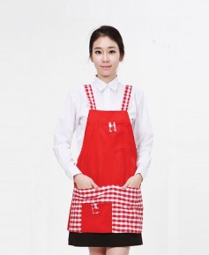 AP-055 적색 체크 배색 앞치마