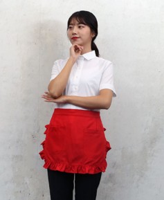 AP-080 레이스 적색미니 앞치마