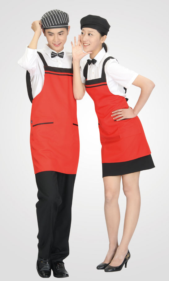 AP-117 적색 가슴두줄 앞치마