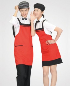 AP-117 적색 가슴두줄 앞치마