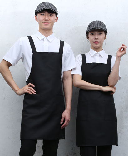 AP-126 검정 뒤X형 앞치마