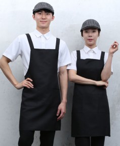 AP-126 검정 뒤X형 앞치마