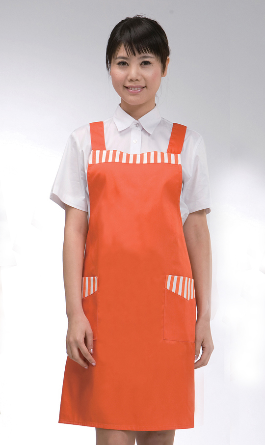AP-14 주황줄무늬 배색 앞치마