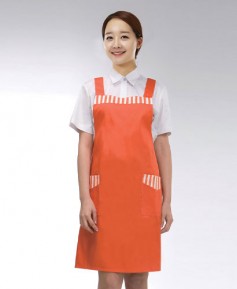 AP-14 주황줄무늬 배색 앞치마