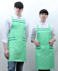 AP-17 넉넉한 사이즈 연두 띠 앞치마
