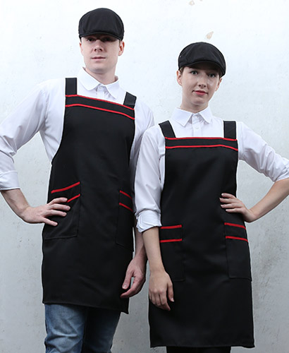 AP-19 넉넉한 사이즈 검정 띠 앞치마