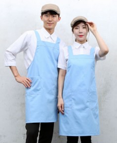 AP-190 면혼방 소라색 H형 앞치마ㅡㅡㅡㅡ(넉넉한사이즈)
