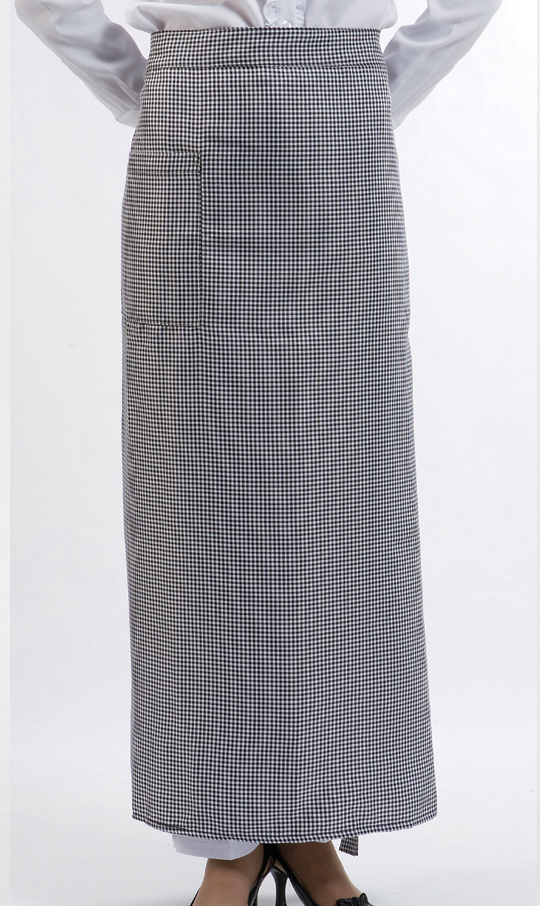AP-252 검정체크 롱허리앞치마
