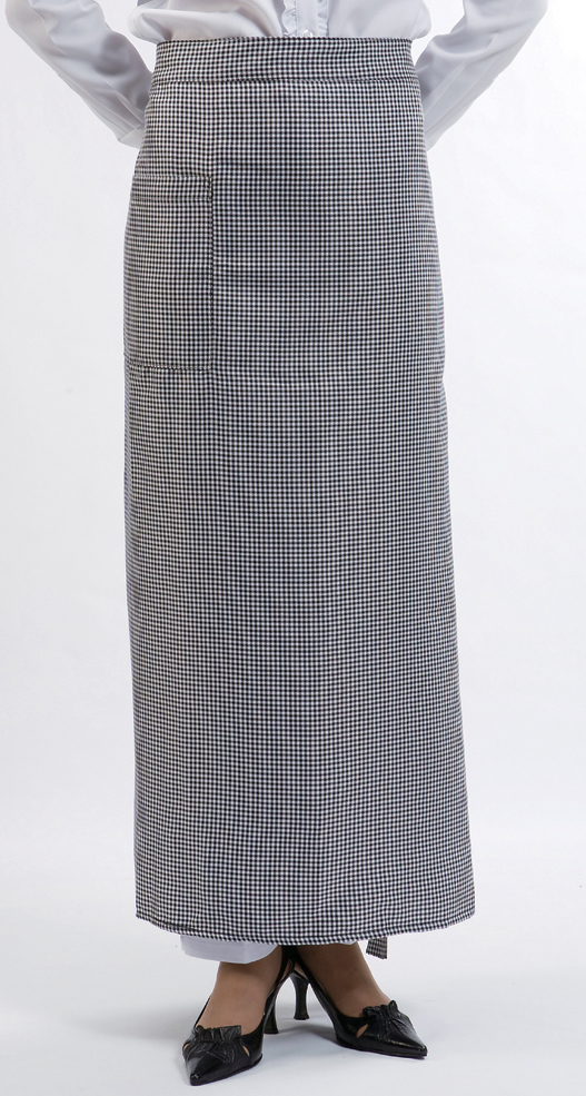 AP-252 검정체크 롱허리앞치마