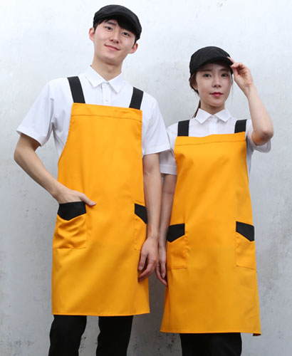 AP-739 노랑 검띠포인트 앞치마 ㅡㅡㅡ ◐면혼방 ◑