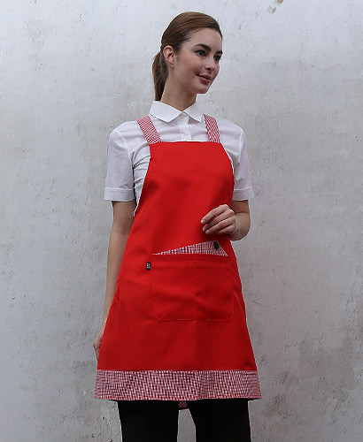 AP-615 적색 뒤X형 엉덩이가림앞치마(94)