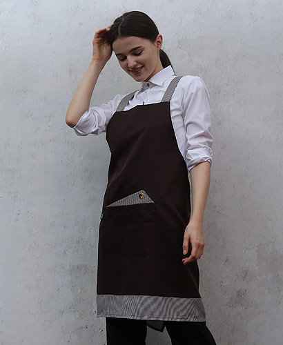 AP-616 커피 뒤X형 엉덩이가림앞치마(94)