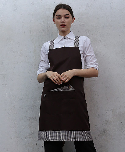 AP-616 커피 뒤X형 엉덩이가림앞치마(94)