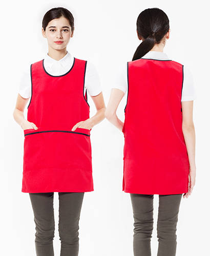 AP-618 적색배색 옆단추 원피스