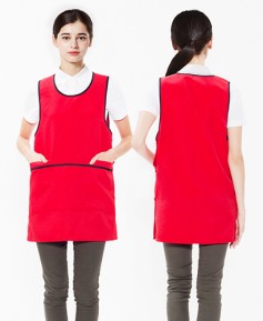 AP-618 적색배색 옆단추 원피스