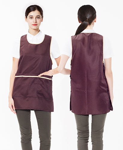 AP-622 갈색배색 옆단추 원피스