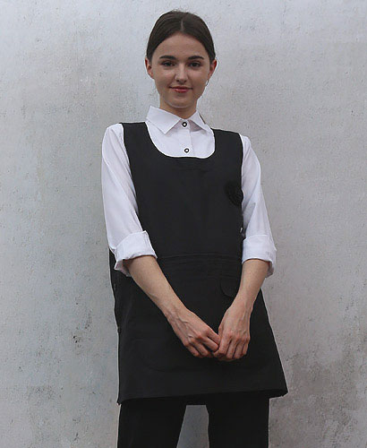 AP-717 검정 꽃원피스 앞치마