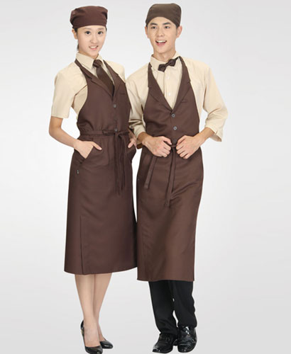 AP-900 커피색 바리스타 조끼롱앞치마