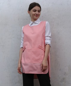 AP-935 핑크 옆트임 원피스 앞치마  ㅡ(면혼방)