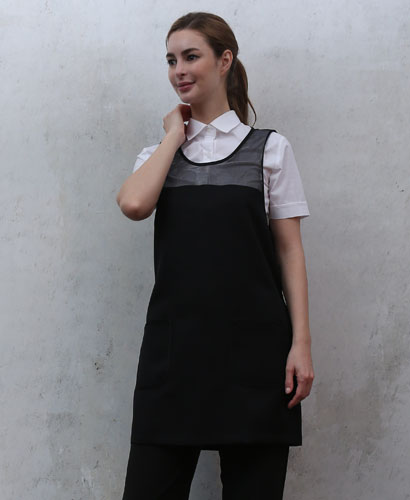 AP-936 검정 망사 원피스 앞치마