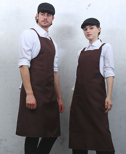 AP-960 갈색(롱)카페 앞치마